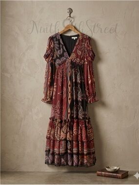 FARM Rio Sweet Mermaids Paisley Maxi Dress Anthropologie Women’s XS NWT